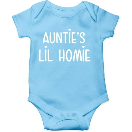 Auntie s Lil Homie Baby Bodysuit Funny Adorable Cute Newborn Announcement Outfit Boys Girls
Auntie s Lil Homie Baby Bodysuit Funny Adorable Cute Newborn Announcement Outfit Boys Girls