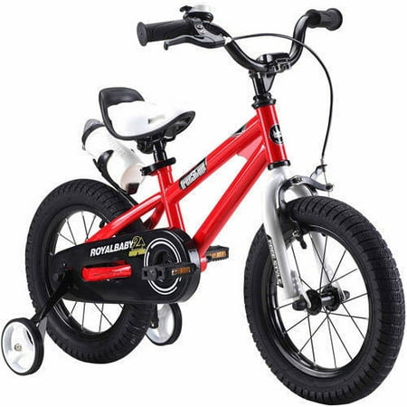 RoyalBaby BMX Freestyle Kids Bike, Boy's Bikes and Girl's Bikes with training wheels, Gifts for children, 12 inch wheels, Red