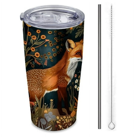 fox in the forest surrounded by flowers and plants-Insulated Car Cup 20 oz Stainless Steel Travel Tumbler with Reusable Straw & Brush Hot & Cold Drinks Coffee/Tea/Office/Outdoor Drinkware
fox in the forest surrounded by flowers and plants-Insulated Car Cup 20 oz Stainless Steel Travel Tumbler with Reusable Straw & Brush Hot & Cold Drinks Coffee/Tea/Office/Outdoor Drinkware