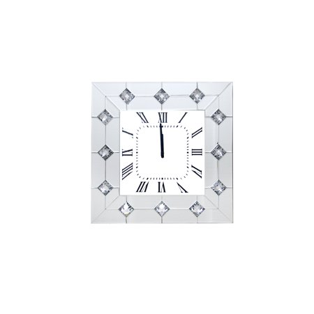 Acme Furniture Hessa Wall Clock, Mirrored