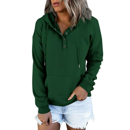 RPVATI Large Hoodie Long Sleeve Solid Color Button Down Sweatshirt Womens Workout Hooded Outfits with Pocket Womens Pullovers Henley V Neck Drawstring Maternity Fall Clothes Dark Green XXL
RPVATI Large Hoodie Long Sleeve Solid Color Button Down Sweatshirt Womens Workout Hooded Outfits with Pocket Womens Pullovers Henley V Neck Drawstring Maternity Fall Clothes Dark Green XXL