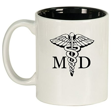 Ceramic Coffee Tea Mug Cup MD Medical Doctor (White)