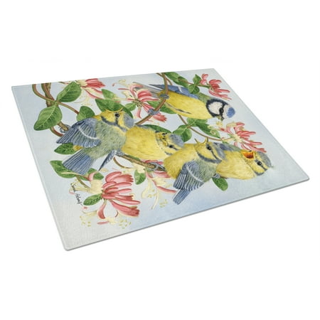 Caroline s Treasures Eurasian Blue Tits at feeding time Glass Cutting Board Large
Caroline s Treasures Eurasian Blue Tits at feeding time Glass Cutting Board Large