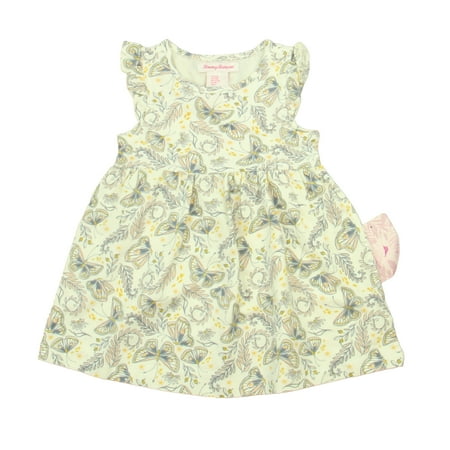 Pre-owned Tommy Bahama Girls White | Blue Butterfly Dress size: 12 Months