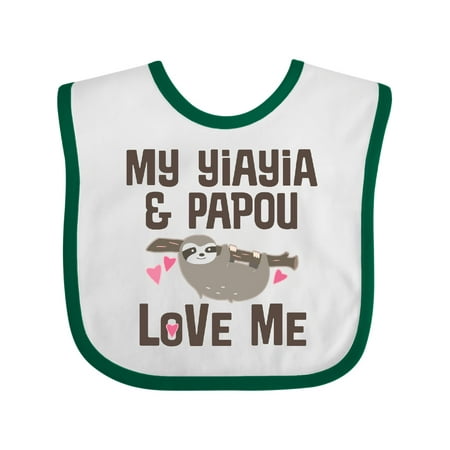 Inktastic Yia Yia and Papou Love Me Sloth Gift Baby Boy or Baby Girl Bib 
Inktastic Yia Yia and Papou Love Me Sloth Gift Baby Boy or Baby Girl Bib
