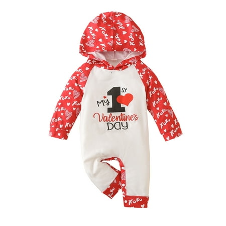 Nokpsedcb Infant Baby Boys Girls Long Sleeve Hooded Romper Valentine s Day Letter Print Patchwork Jumpsuit Clothes White 6-12 Months
Nokpsedcb Infant Baby Boys Girls Long Sleeve Hooded Romper Valentine s Day Letter Print Patchwork Jumpsuit Clothes White 6-12 Months