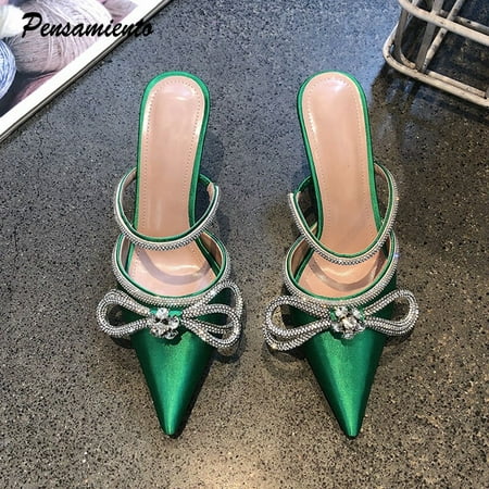 Star style Crystal Bowknow Women Pumps Luxury Satin Rhinestones Thin High heels Female Mules Fashion Slingbacks Party Club Shoes
Star style Crystal Bowknow Women Pumps Luxury Satin Rhinestones Thin High heels Female Mules Fashion Slingbacks Party Club Shoes
