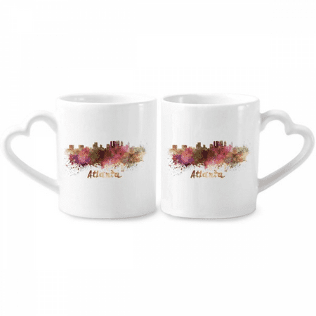 Atlanta America City Watercolor Couple Porcelain Mug Set Cerac Lover Cup Heart Handle
Atlanta America City Watercolor Couple Porcelain Mug Set Cerac Lover Cup Heart Handle