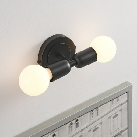 LUNA Duo Black Wall Sconce - Mid Century Industrial Modern 2-Light Lamp For Wall & Ceiling - Vanity Mirror and Bathroom Lighting
LUNA Duo Black Wall Sconce - Mid Century Industrial Modern 2-Light Lamp For Wall & Ceiling - Vanity Mirror and Bathroom Lighting