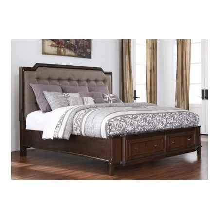 ashley bed upholstered king button b654 platform larimer storage headboard drawers footboard
