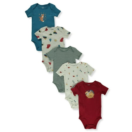 Carter s Baby Boys 5-Pack Bodysuits - blue/multi newborn