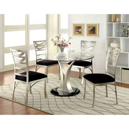 Furniture of America Sparling Contemporary 5 Piece Dining Table Set with Ladderback Chairs