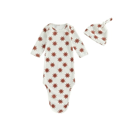 WakeUple Baby Knotted Gown with Hat Set Soft Newborn Sleep Sack Swaddle Hat Set for Boys Girls
WakeUple Baby Knotted Gown with Hat Set Soft Newborn Sleep Sack Swaddle Hat Set for Boys Girls