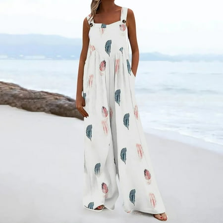 TIANEK Casual Sleeveless Strap Printed Spaghetti High Waist Wide Leg Jumpsuit Rompers Pockets Jogger Scrub Pants for Women Clearance
TIANEK Casual Sleeveless Strap Printed Spaghetti High Waist Wide Leg Jumpsuit Rompers Pockets Jogger Scrub Pants for Women Clearance