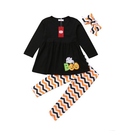 Halloween Toddler Kids Baby Girls Outfits Ghost Long Sleeve T-Shirt Tops Dress Striped Legging Pants Set with Headband
Halloween Toddler Kids Baby Girls Outfits Ghost Long Sleeve T-Shirt Tops Dress Striped Legging Pants Set with Headband