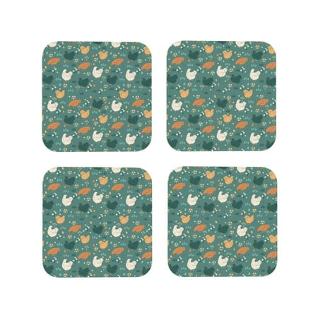 Leather Coasters with Heat-resistant for Drinks Cute Chicken Meadow Flowers Green Cup Coasters Cup Pad Mat for Tabletop Protection Coffee Table Office Desk and Housewarming Gift
Leather Coasters with Heat-resistant for Drinks Cute Chicken Meadow Flowers Green Cup Coasters Cup Pad Mat for Tabletop Protection Coffee Table Office Desk and Housewarming Gift