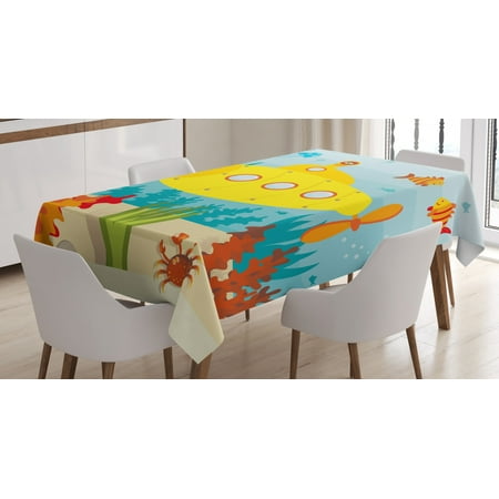 Yellow Submarine Decor Tablecloth Sea Life Theme Submarine Fish and a Crab Illustration Print Rectangular Table Cover for Dining Room Kitchen 60 X 84 Inches Yellow Light Blue by Ambesonne
Yellow Submarine Decor Tablecloth Sea Life Theme Submarine Fish and a Crab Illustration Print Rectangular Table Cover for Dining Room Kitchen 60 X 84 Inches Yellow Light Blue by Ambesonne