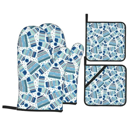 Oven Mitts and Pot Holders Sets 4 pcs - Winter Knit Hat and Socks Heat Resistant Silicone Oven Gloves with Non-Slip Silicone Surface and hot pads for kitchen Baking Cooking BBQ
Oven Mitts and Pot Holders Sets 4 pcs - Winter Knit Hat and Socks Heat Resistant Silicone Oven Gloves with Non-Slip Silicone Surface and hot pads for kitchen Baking Cooking BBQ