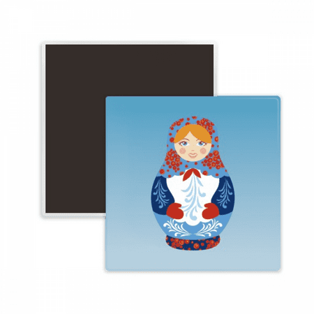 Russia Symbol Russian Dolls Pattern Square Ceracs Fridge Magnet Keepsake Memento