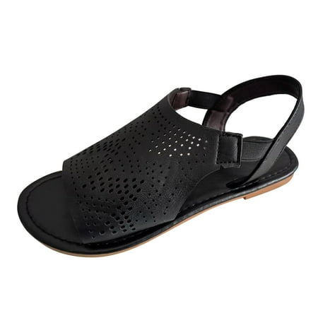 Cathalem Ladies Fashion Summer Solid Color Breathable Leather Open Toe Flat Sandals Black 37
Cathalem Ladies Fashion Summer Solid Color Breathable Leather Open Toe Flat Sandals Black 37
