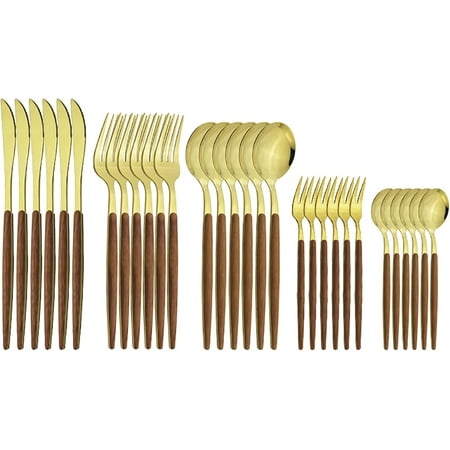 Dinnerware Mirror Stainless Steel Cutlery Set Brown Gold Wooden Texture Tableware Knife Fruit Fork Spoons Teaspoon Tableware Set
Dinnerware Mirror Stainless Steel Cutlery Set Brown Gold Wooden Texture Tableware Knife Fruit Fork Spoons Teaspoon Tableware Set