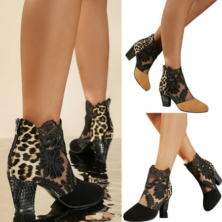 Spring Leopard Pattern New Lace Mesh Summer High Heels Back Zipper Large Cool Boots Black qILAKOG Size 5.5
Spring Leopard Pattern New Lace Mesh Summer High Heels Back Zipper Large Cool Boots Black qILAKOG Size 5.5