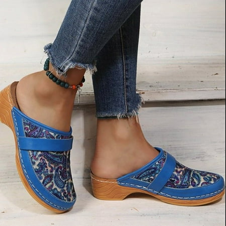 Cathalem Hot Wedges Sandals for Women Fashion Summer Women Sandals Wedge Heel Platform Blue Painted Round Womens Shower Sandals Blue 8
Cathalem Hot Wedges Sandals for Women Fashion Summer Women Sandals Wedge Heel Platform Blue Painted Round Womens Shower Sandals Blue 8