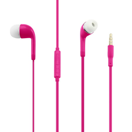 3.5mm In-Ear Stereo Earbuds Headphone Earphones Headset with MIC Remote for iPhone Samsung Galaxy S5 S4 Note 3 - Pink