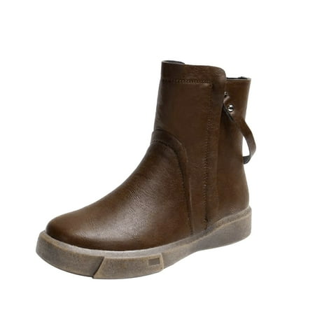 Boots for Women Shoes Round Toe Solid Color Side Zip Casual Retro Flat Heel Ankle Boots
Boots for Women Shoes Round Toe Solid Color Side Zip Casual Retro Flat Heel Ankle Boots