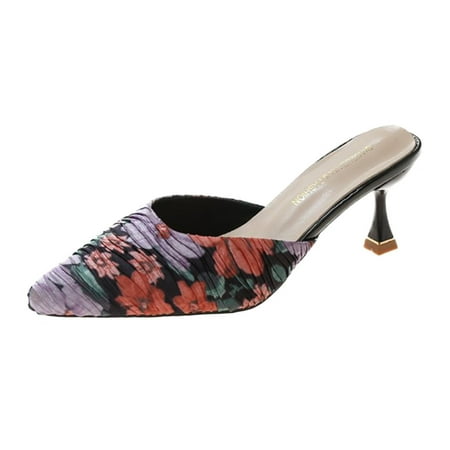 high heels for Women Women Shoes Summer Half Drag High Heels Floral Print Pointed Breathable Lightweight Stiletto High Heels PU heeled sandals Black
high heels for Women Women Shoes Summer Half Drag High Heels Floral Print Pointed Breathable Lightweight Stiletto High Heels PU heeled sandals Black