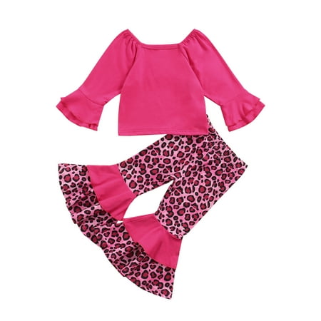 2-7 Y Toddler Little Girl Clothes Flare Sleeve T-Shirt Tops + Leopard Print Bell-Bottom Pants Set 2Pcs Outfits
2-7 Y Toddler Little Girl Clothes Flare Sleeve T-Shirt Tops + Leopard Print Bell-Bottom Pants Set 2Pcs Outfits