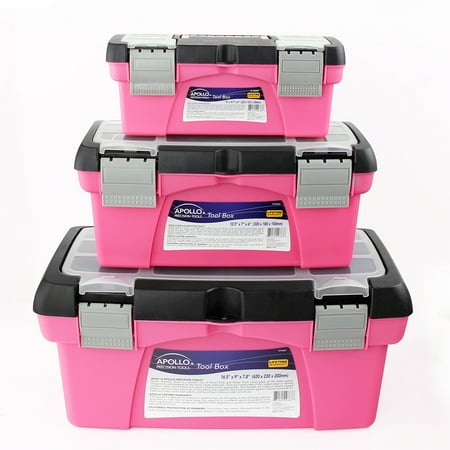 Apollo Precision Tools Dt5005P 3-Piece Tool Box Pink