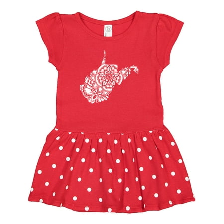 Inktastic West Virginia Silhouette Mandala Gift Baby Girl Dress