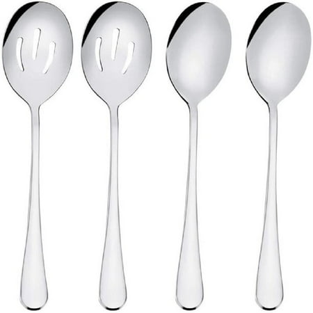 Serving Spoon Sets Includes 2 Serving Spoons and 2 Slotted Serving Spoons 8 3/4 Stainless Steel Buffet Banquet Spoons
Serving Spoon Sets Includes 2 Serving Spoons and 2 Slotted Serving Spoons 8 3/4 Stainless Steel Buffet Banquet Spoons