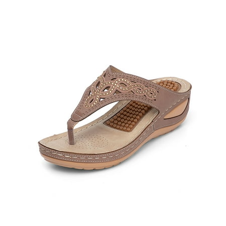 Lacyhop Womens Sandal Summer Thong Sandals Wedge Flip-flops Indoor Outdoor Lightweight Slides Slippers Vintage Beach Brown 6
Lacyhop Womens Sandal Summer Thong Sandals Wedge Flip-flops Indoor Outdoor Lightweight Slides Slippers Vintage Beach Brown 6