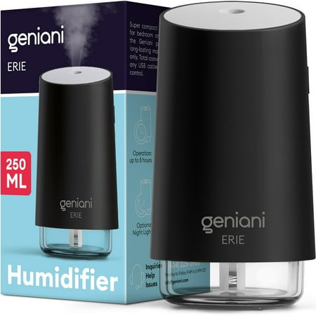 Geniani Mini Cool Mist Humidifier for Bedroom Small Car Humidifier 250ml Black 
Geniani Mini Cool Mist Humidifier for Bedroom Small Car Humidifier 250ml Black