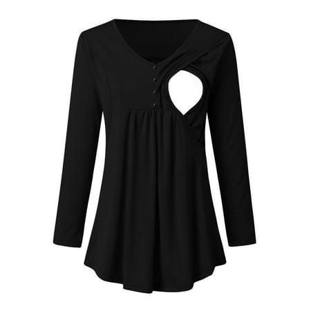 Cptfadh Women Tops Pregnant Nursing Maternity V-Neck Long Sleeve Solid Ruffles Blouse
Cptfadh Women Tops Pregnant Nursing Maternity V-Neck Long Sleeve Solid Ruffles Blouse