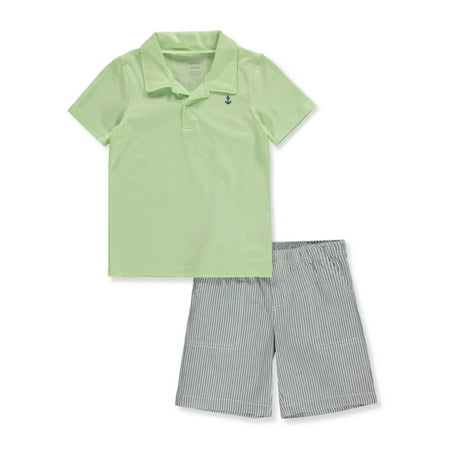 Carter s Boys 2-Piece Shorts Set Outfit - green 4t (Toddler)