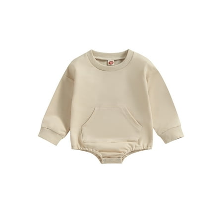 Arvbitana Infant Baby Boys Girls Sweatshirts Romper Solid Color Long Sleeve Front Pocket Bodysuits Fall Casual Clothes for Toddler 0-3T
Arvbitana Infant Baby Boys Girls Sweatshirts Romper Solid Color Long Sleeve Front Pocket Bodysuits Fall Casual Clothes for Toddler 0-3T