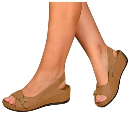Vedolay Sandals for Summer Sandals Women Ankle Snap Buckle Platform Sandals Beach Outdoor Walking Shoes Khaki 7
Vedolay Sandals for Summer Sandals Women Ankle Snap Buckle Platform Sandals Beach Outdoor Walking Shoes Khaki 7