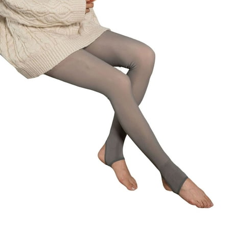 Zhiyuan Women Pantyhose Slim Fit Solid Color Anti-stripping Hip Lift Warm Plush Lining Stockings Clubwear