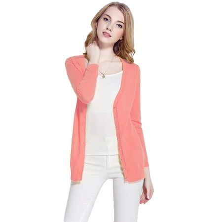 New Women Knitted Cardigan V Neck Long Sleeve Button Solid Slim Autumn Outerwear Casual Thin Knitwear