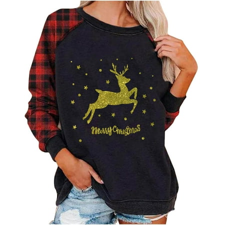 Womens Long Sleeve Crew Neck Christmas Shirts Casual Dressy Reindeer Print Pullover Tops Loose fit Basic Blouses Tops
Womens Long Sleeve Crew Neck Christmas Shirts Casual Dressy Reindeer Print Pullover Tops Loose fit Basic Blouses Tops