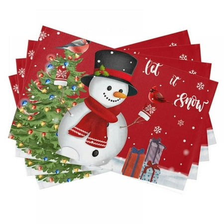 Cotton And Linen Christmas Snowman Elk Pattern Unisex Placemats Christmas Placemats Placemats 4Pcs Placemats
Cotton And Linen Christmas Snowman Elk Pattern Unisex Placemats Christmas Placemats Placemats 4Pcs Placemats