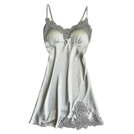 YDKZYMD Womens Silver Bra and Panty Chemise Sexy Push Up Pajamas Underwear Satin Silk Spaghetti Strap Full Slip Lingerie Set One Piece S-XL
YDKZYMD Womens Silver Bra and Panty Chemise Sexy Push Up Pajamas Underwear Satin Silk Spaghetti Strap Full Slip Lingerie Set One Piece S-XL