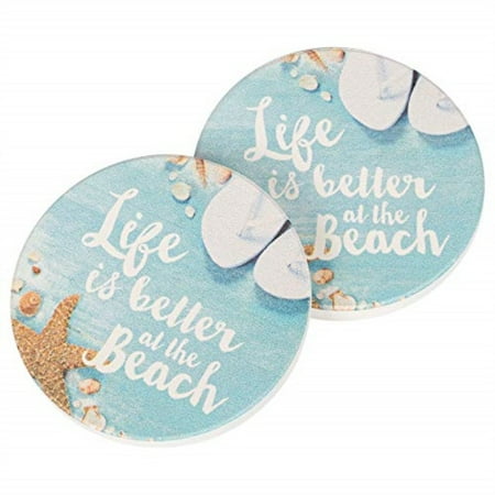 Life is Better at The Beach Teal 2.75 x 2.75 Absorbent Ceramic Car Coasters Pack of 2
Life is Better at The Beach Teal 2.75 x 2.75 Absorbent Ceramic Car Coasters Pack of 2