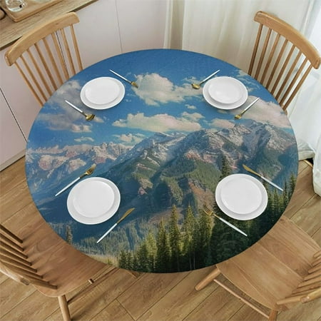 Orinice Mountain Trees Clouds Round Table Cover Stain Resistant Washable Indoor Outdoor Tablecloth Kitchen Dining Wedding Parties 100% Polyester Fiber 54-58
Orinice Mountain Trees Clouds Round Table Cover Stain Resistant Washable Indoor Outdoor Tablecloth Kitchen Dining Wedding Parties 100% Polyester Fiber 54-58