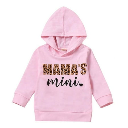 Malisata Spring Autumn Baby Girls Fashion Letter Print Long Sleeve Hood Sweatershirts Kids Clothing