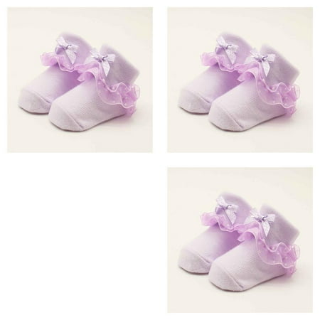 wrea3pcs 1 Pair Girl Kids Newborn Infant Baby Socks Warm Lace Bowknot Non-slip Cotton Ankle Cute Socks