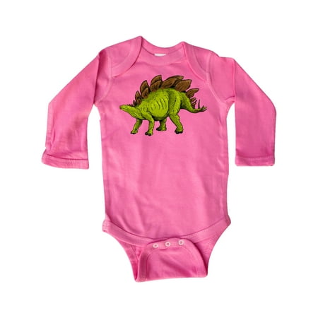 Inktastic Smiling Stegosaurus Gift Baby Boy or Baby Girl Long Sleeve Bodysuit